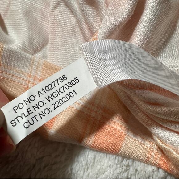 41 Hawthorn Size S Peach White Plaid Knit Pencil Dress NWT Stretch Summer Career - Picture 4 of 13